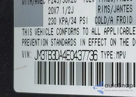 2014 Mazda Cx-9 Grand Touring z USA, uszkodzony, nr VIN JM3TB3DA4E0437736